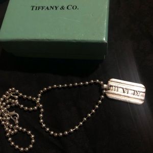 Authentic Tiffany & Co. Atlas Dog Tag Chain